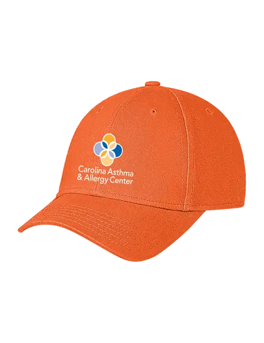 Orange Structured Soft Snap Closure Hook & Loop Cap w/Carolina Asthma Logo