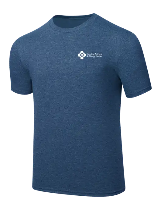 Simply Soft Heathered Navy 4.5oz  Poly/Combed Ring Spun Cotton T-Shirt w/Carolina Asthma Logo