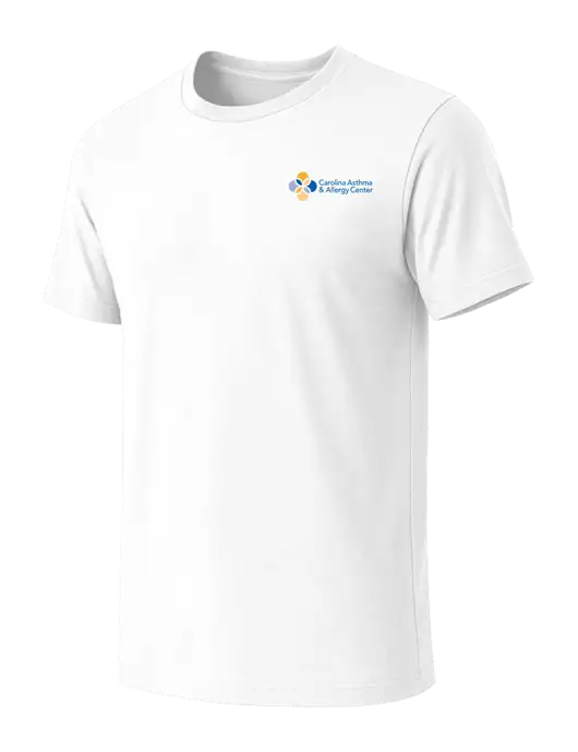 BELLA+CANVAS White Blend CVC Short Sleeve Tee w/Carolina Asthma Logo
