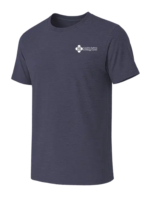 BELLA+CANVAS Heather Navy CVC Short Sleeve Tee w/Carolina Asthma Logo