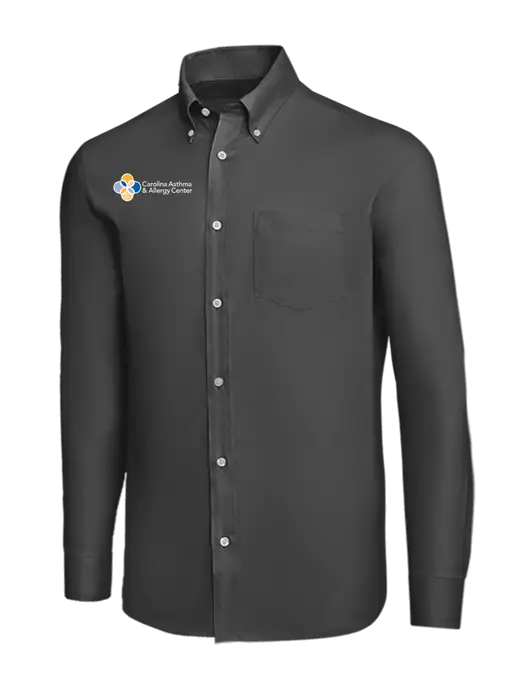 Brooks Brothers Dark Grey Wrinkle-Free Stretch Nailhead Shirt w/Carolina Asthma Logo