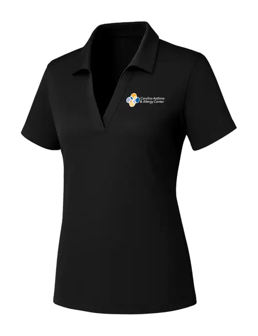 Womens Black PosiCharge RacerMesh Polo w/Carolina Asthma Logo