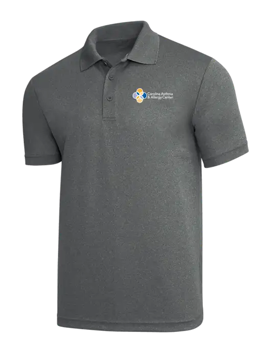 Medium Grey Heather PosiCharge RacerMesh Polo w/Carolina Asthma Logo