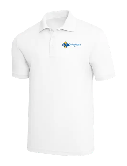 White PosiCharge RacerMesh Polo w/Carolina Asthma Logo
