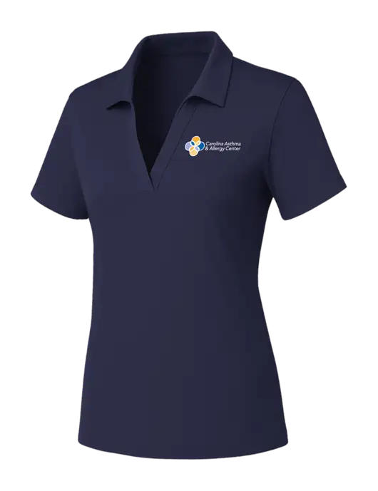 Womens Navy PosiCharge RacerMesh Polo w/Carolina Asthma Logo