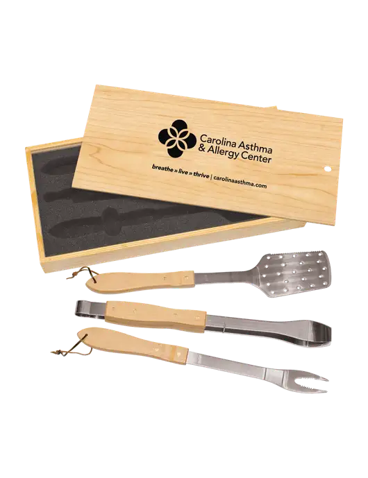 Wood BBQ Gift Set w/Carolina Asthma Logo
