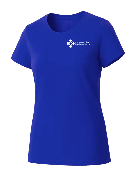 Womens Seriously Soft Royal T-Shirt w/Carolina Asthma Logo