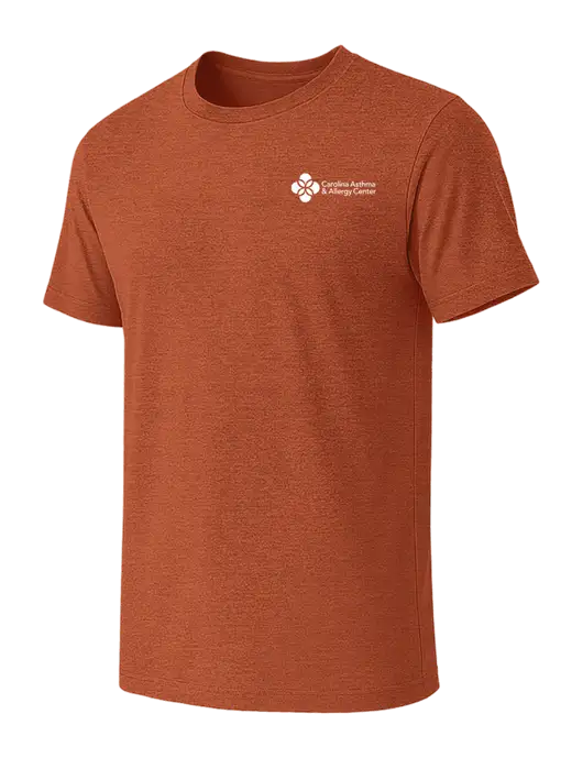 BELLA+CANVAS Burnt Orange Heather CVC Short Sleeve Tee w/Carolina Asthma Logo