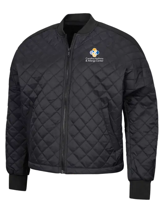 Mercer+Mettle Black Womens Boxy Quilted Jacket w/Carolina Asthma Logo