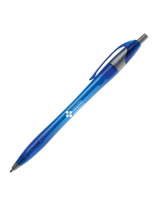 Novella Translucent Blue/Silver Jewel Pen - Blue Ink w/Carolina Asthma Logo