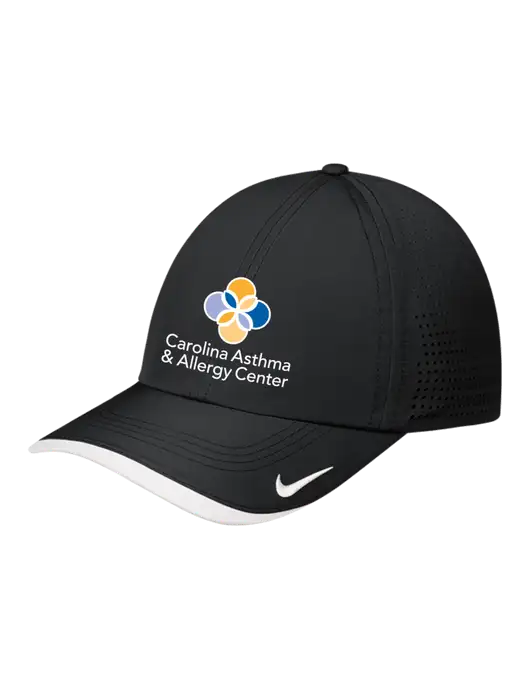 Nike Black/White Dri-FIT Perforated Performance Cap w/Carolina Asthma Logo