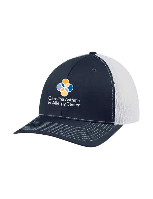Richardson Adjustable Snapback Original 112 Trucker Cap Navy w/White Mesh w/Carolina Asthma Logo