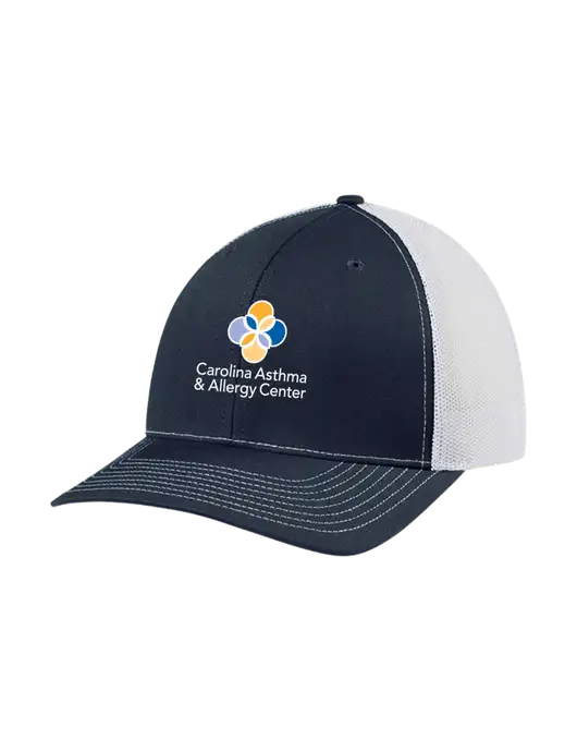 Richardson Adjustable Snapback Original 112 Trucker Cap Navy w/White Mesh w/Carolina Asthma Logo