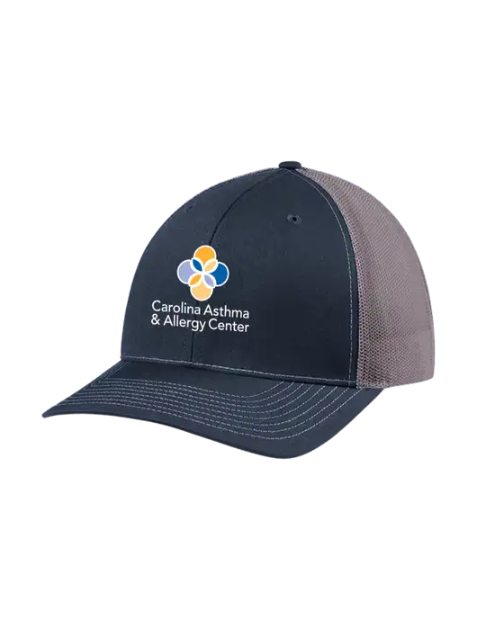 Richardson Adjustable Snapback Original 112 Trucker Cap Navy w/Charcoal Mesh w/Carolina Asthma Logo