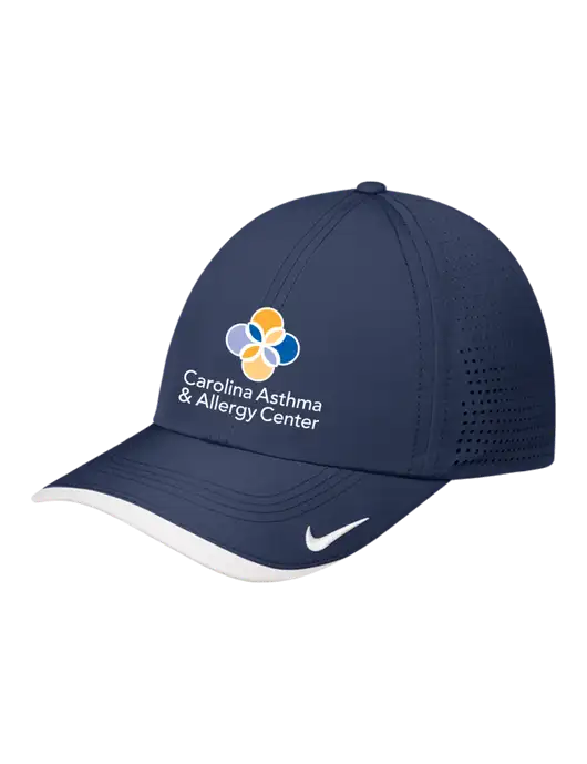 Nike Navy/White Dri-FIT Perforated Performance Cap w/Carolina Asthma Logo