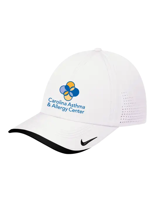 Nike White/Black Dri-FIT Perforated Performance Cap w/Carolina Asthma Logo