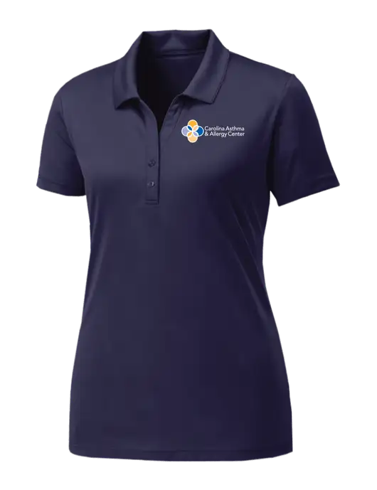 Womens Navy PosiCharge Competitor Polo w/Carolina Asthma Logo