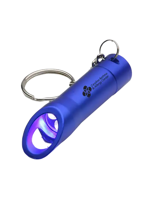 Royal Pocket LED Flashlight with Bottle Opener & Keychain w/Carolina Asthma Logo