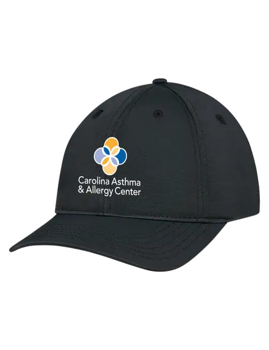 Black Nylon Twill Performance Cap w/Carolina Asthma Logo