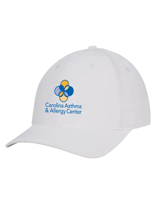 White Nylon Twill Performance Cap w/Carolina Asthma Logo