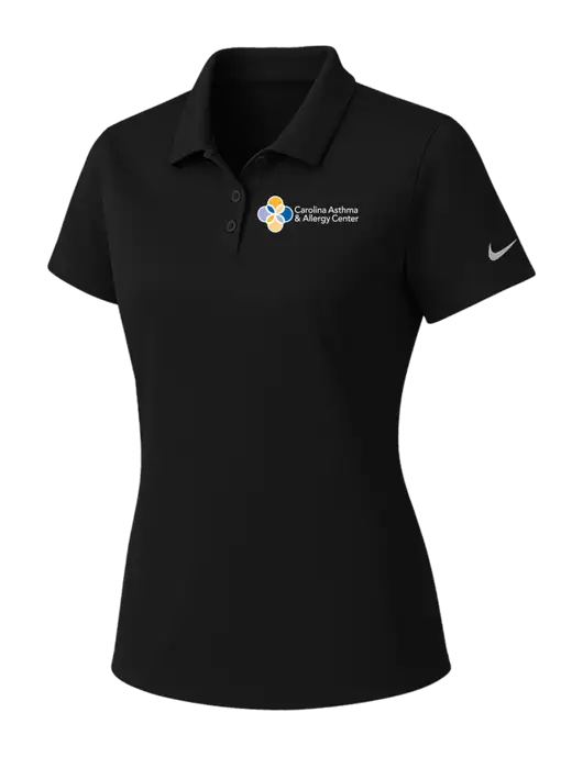Nike Womens Black Dry Essential Solid Polo w/Carolina Asthma Logo