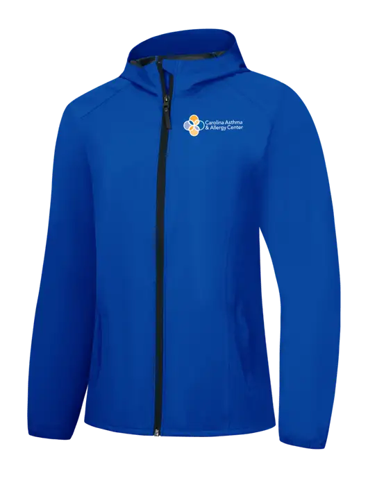 Womens Royal Essential Rain Jacket w/Carolina Asthma Logo