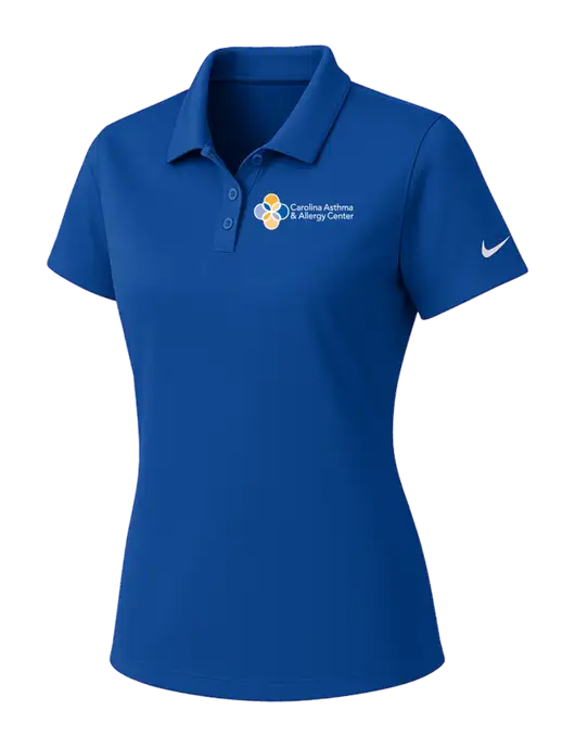 Nike Womens Dark Royal Dry Essential Solid Polo w/Carolina Asthma Logo