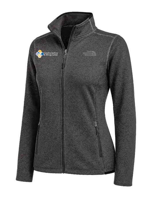 The North Face Womens Dark Grey Heather Skyline Full-Zip Fleece Jacket w/Carolina Asthma Logo