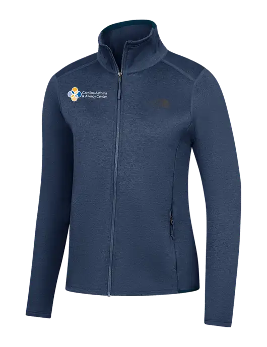 The North Face Womens Navy Heather Skyline Full-Zip Fleece Jacket w/Carolina Asthma Logo