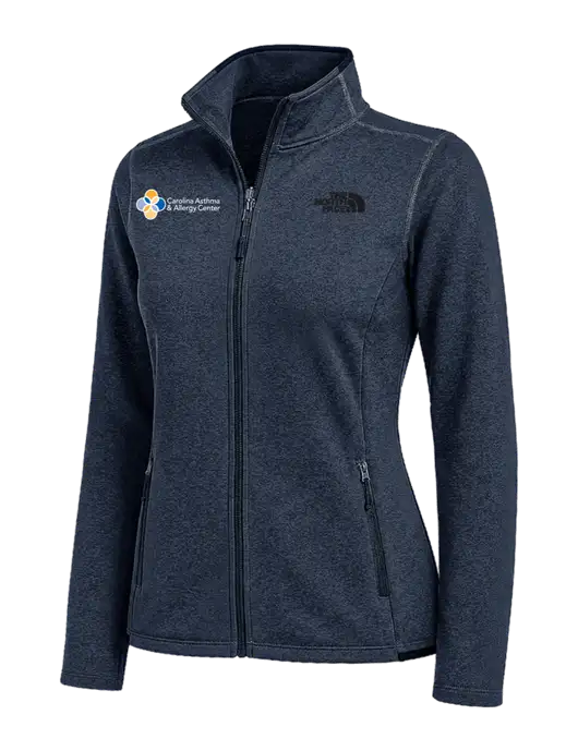 The North Face Womens Navy Heather Skyline Full-Zip Fleece Jacket w/Carolina Asthma Logo