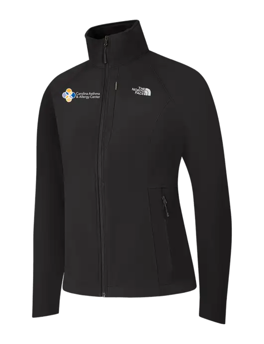 North Face Womens Black Apex Barrier Soft Shell Jacket  w/Carolina Asthma Logo
