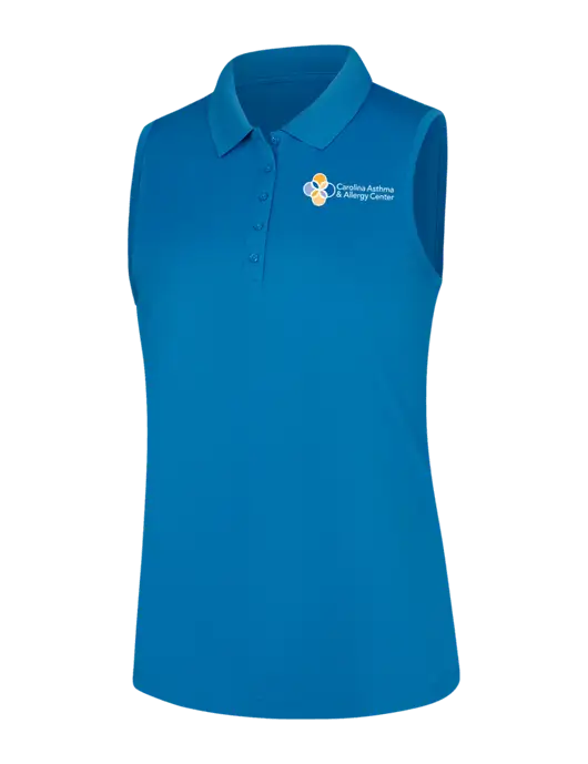 Womens Light Royal Dry Zone UV Micro-Mesh Sleeveless Polo w/Carolina Asthma Logo