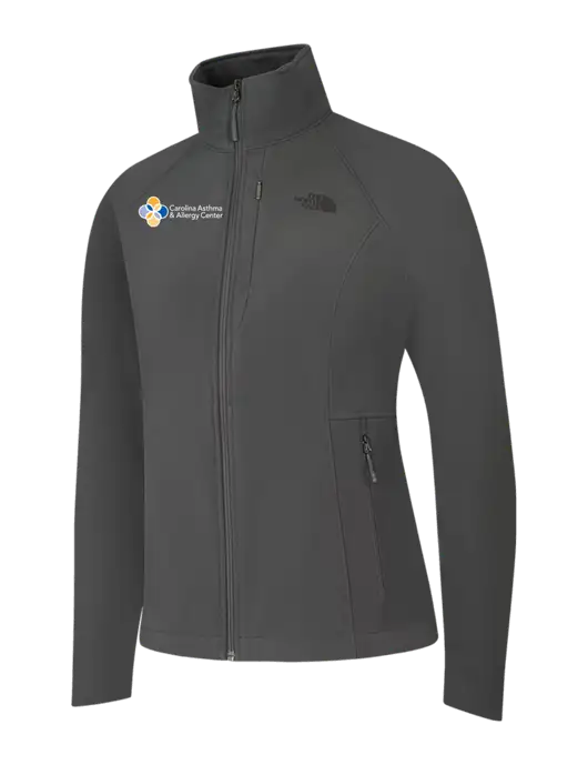 North Face Womens Medium Grey Apex Barrier Soft Shell Jacket  w/Carolina Asthma Logo