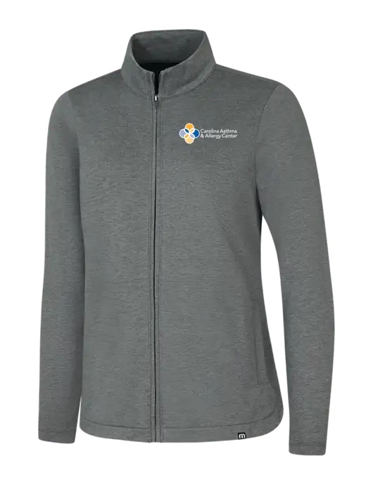TravisMathew Womens Dark Grey Heather Coveside Full-Zip w/Carolina Asthma Logo