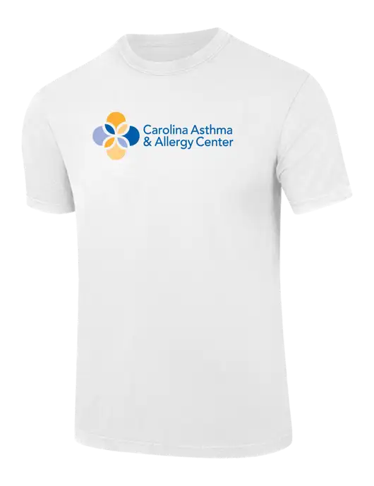 Comfort Colors 6.1 oz White Heavyweight Ring Spun T-Shirt w/Carolina Asthma Logo