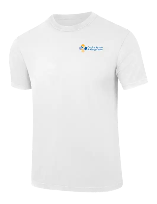 Comfort Colors 6.1 oz White Heavyweight Ring Spun T-Shirt w/Carolina Asthma Logo