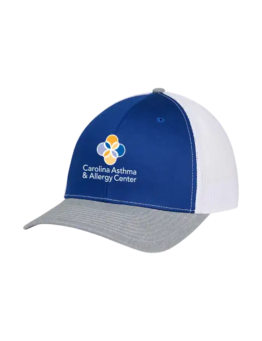 Richardson Adjustable Snapback Original 112 Trucker Cap Royal/HeatherGrey/White Mesh w/Carolina Asthma Logo