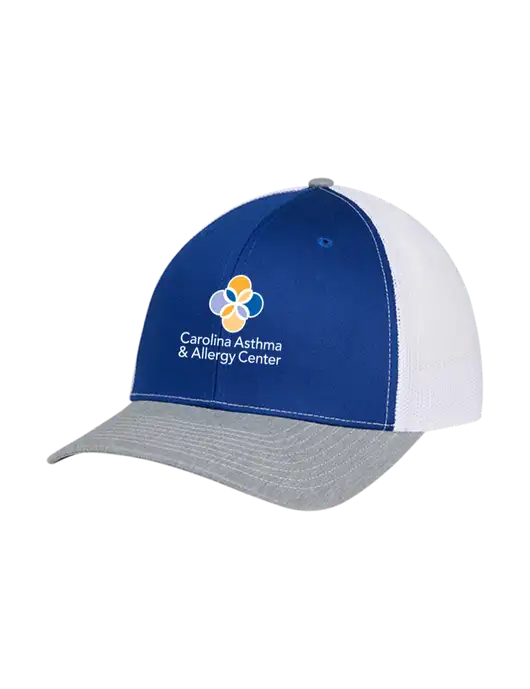 Richardson Adjustable Snapback Original 112 Trucker Cap Royal/HeatherGrey/White Mesh w/Carolina Asthma Logo