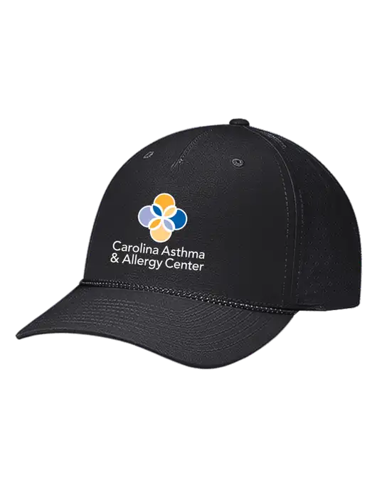 Richardson Laser Perf Performance Black/Black-Grey Rope Cap w/Carolina Asthma Logo