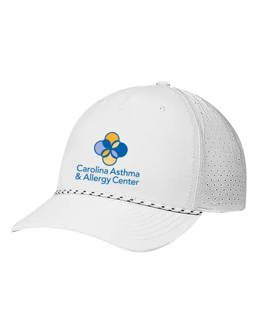 Richardson Laser Perf Performance White/White-Black Rope Cap w/Carolina Asthma Logo