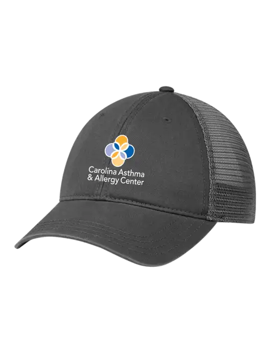Richardson 111 Garment Washed Trucker Cap Charcoal w/Charcoal Mesh w/Carolina Asthma Logo