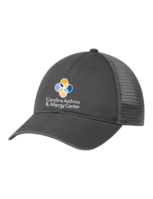 Richardson 111 Garment Washed Trucker Cap Charcoal w/Charcoal Mesh w/Carolina Asthma Logo