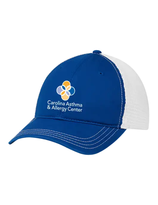Richardson 111 Garment Washed Trucker Cap Royal w/White Mesh w/Carolina Asthma Logo