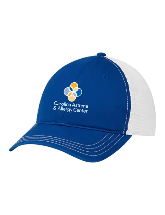Richardson 111 Garment Washed Trucker Cap Royal w/White Mesh w/Carolina Asthma Logo