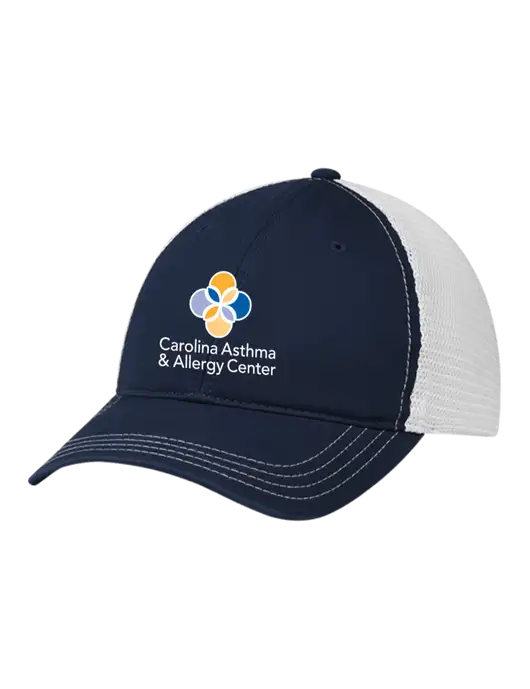 Richardson 111 Garment Washed Trucker Cap Navy w/White Mesh w/Carolina Asthma Logo