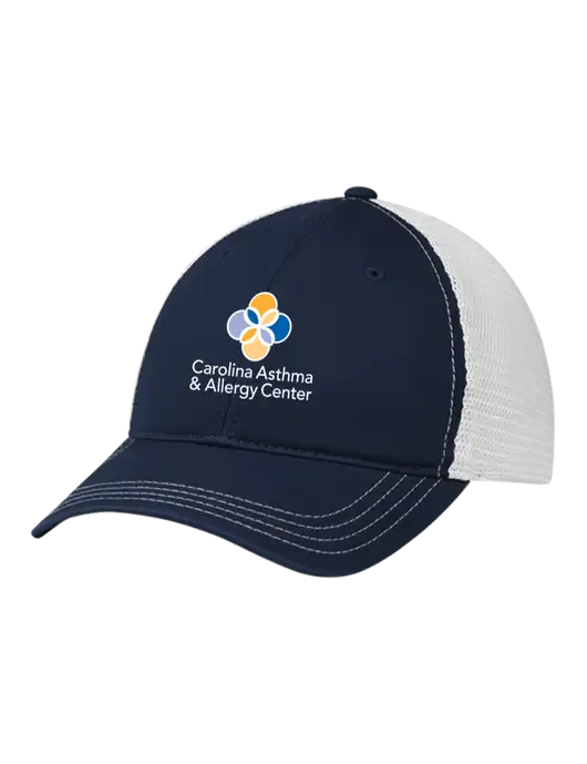 Richardson 111 Garment Washed Trucker Cap Navy w/White Mesh w/Carolina Asthma Logo