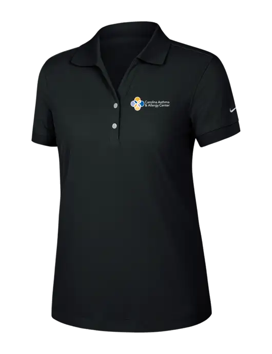 Nike Womens Dri-FIT Classic Black Polo w/Carolina Asthma Logo