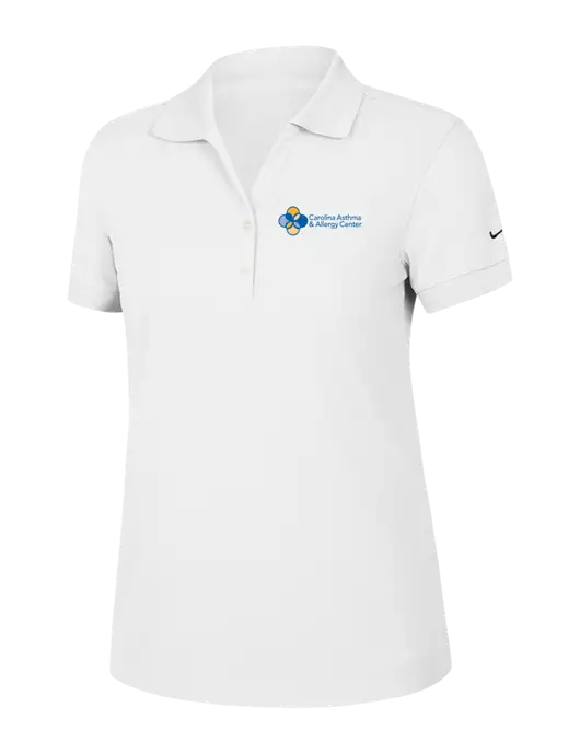 Nike Womens Dri-FIT Classic White Polo w/Carolina Asthma Logo