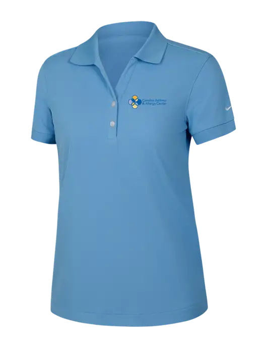 Nike Womens Dri-FIT Classic Light Blue Polo w/Carolina Asthma Logo