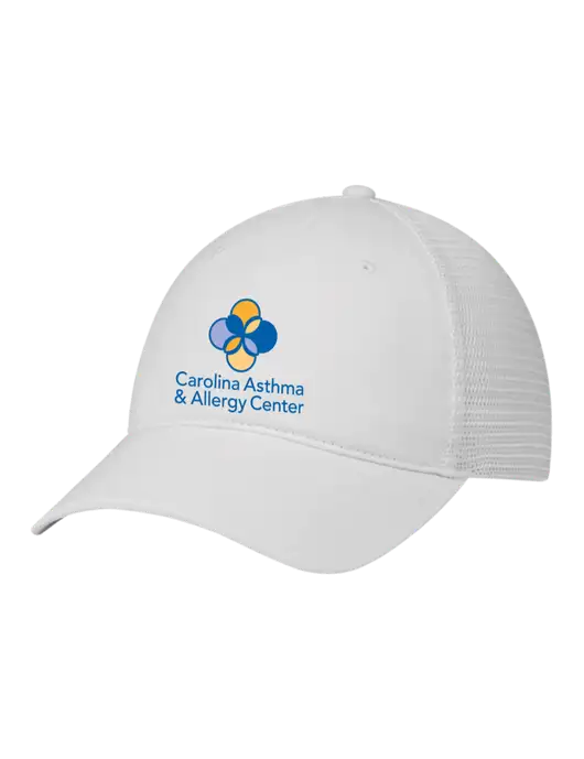 Richardson 111 Garment Washed Trucker Cap White w/White Mesh w/Carolina Asthma Logo